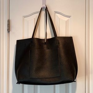 Black faux leather bag